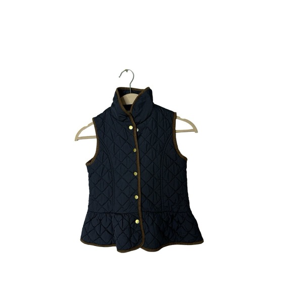 Janie and Jack Other - Janie and Jack Girls 7-8 Years Old Quilted Peplum Ruffle Vest Navy Blue Layering